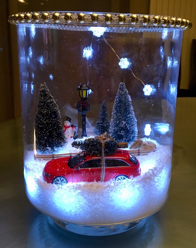 Décor enneigé dans verre